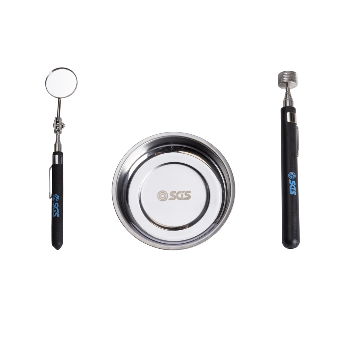 SGS 3pc Inspection Tool Set | Telescopic Mirror Wand and Magnetic Tray